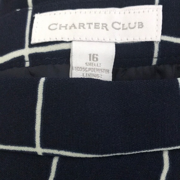 Charter Club Navy Checked Wraparound Skirt.19200 - Picture 6 of 6